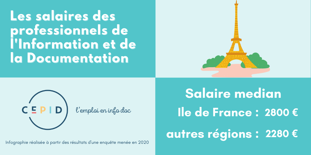 Professionnels de l'Information et de la Documentation : salaire moyen et salaire médian Ile de France et autres régions